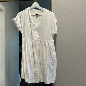 Ivory linen mini summer dress